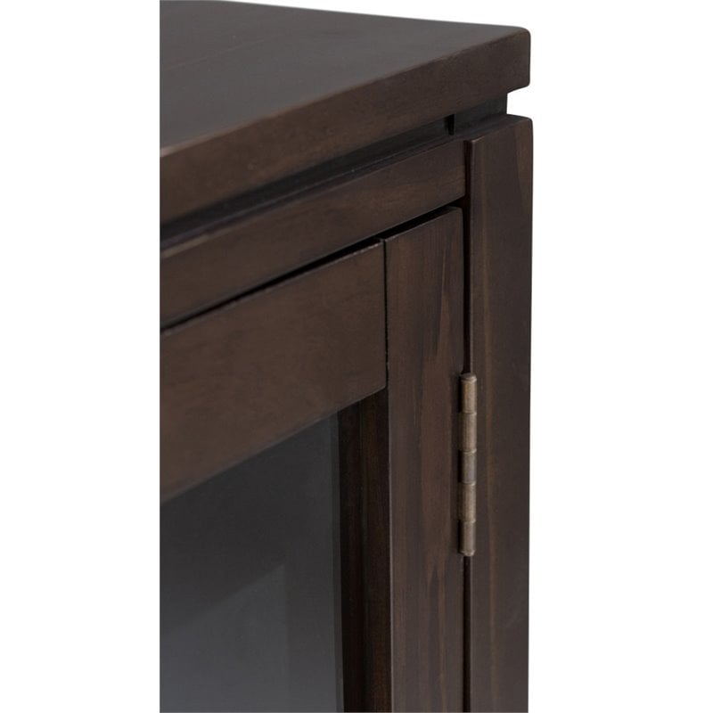 Simpli Home Cosmopolitan Solid Wood Medium Storage Cabinet in Mahogany Brown