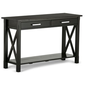 Simpli Home Kitchener Solid Wood Console Table with 2 Drawers in Hickory Brown