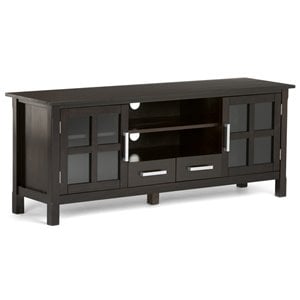 Simpli Kitchener 60&quot Wide Wood TV Media Stand For TVs upto 65&quot in Hickory Brown