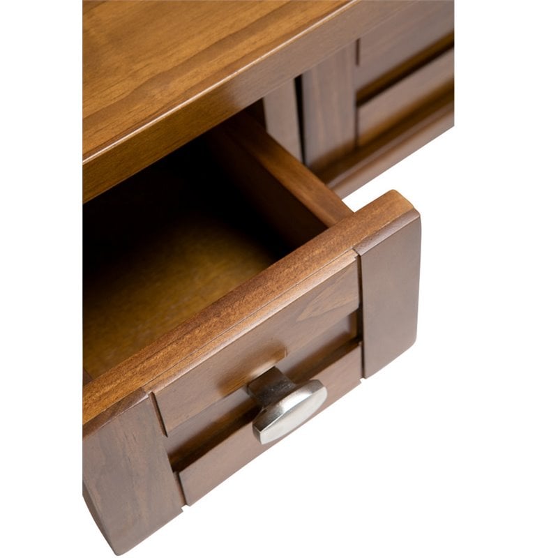 Simpli Home Warm Shaker Solid Wood Desk - Tobacco Brown