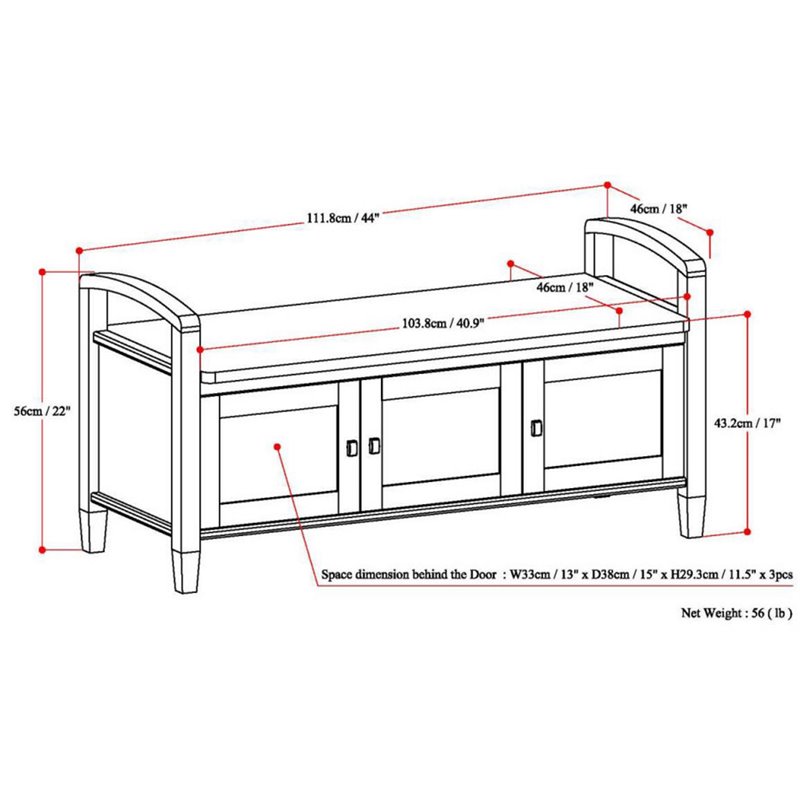 Simpli Home Warm Shaker Wood 44