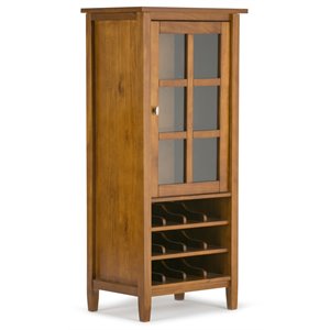 Warm Shaker 12-Bottle Wood 23&quot High Wine Rack Cabinet in Light Golden Brown