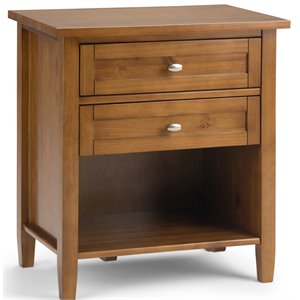 Warm Shaker Wood 24&quot Transitional Bedside Nightstand Table in Light Golden Brown