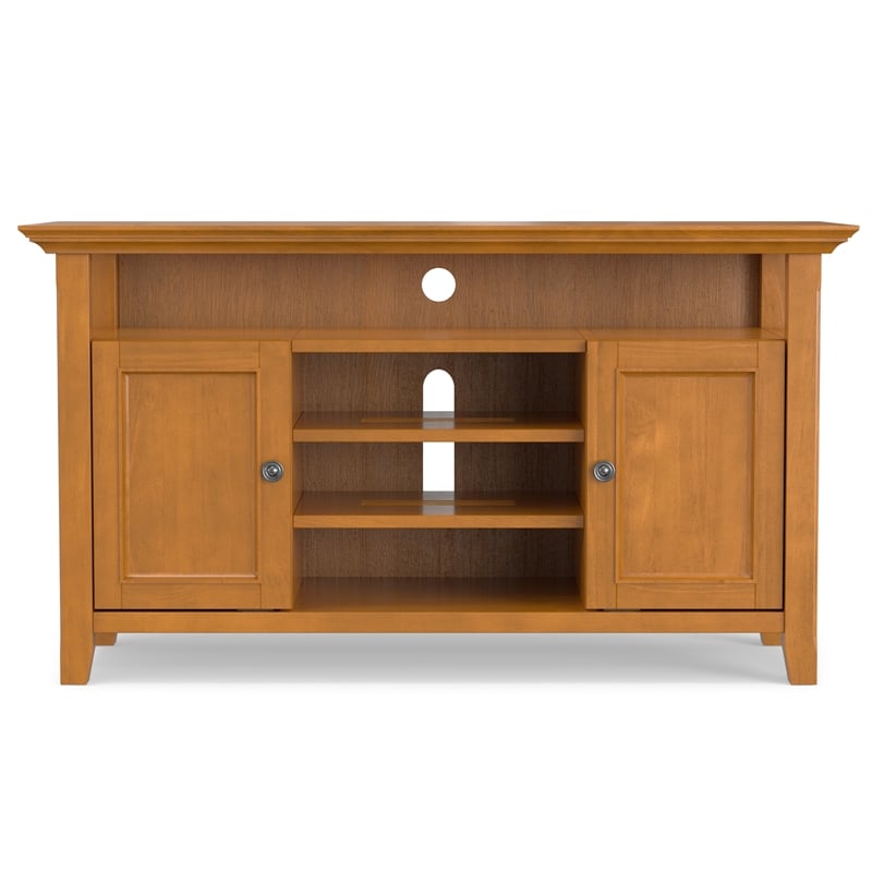 Amherst 54 inch Wide Solid Wood Transitional TV Stand in Light Golden Brown