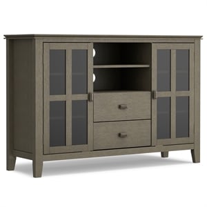 Artisan Wood 53&quot Transitional TV Media Stand in Farmhouse Gray For TVs up to 60&quot