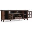Simpli Home Artisan Wood TV Media Stand in Russet Brown For TVs up to 80