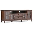 Simpli Home Artisan Wood TV Media Stand in Russet Brown For TVs up to 80