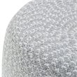 Simpli Home Bayley Boho Round Braided Pouf in Blue and Natural Cotton