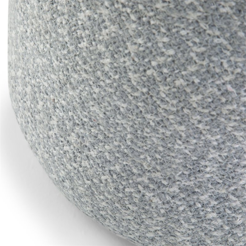 Simpli Home Bayley Boho Round Braided Pouf in Blue and Natural Cotton