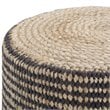 Simpli Home Larissa Boho Round Braided Pouf in Natural Jute
