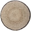 Simpli Home Larissa Boho Round Braided Pouf in Natural Jute