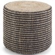 Simpli Home Larissa Boho Round Braided Pouf in Natural Jute