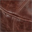 Simpli Home Connor Boho Round Pouf in Distressed Brown Genuine Leather