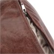 Simpli Home Connor Boho Round Pouf in Distressed Brown Genuine Leather
