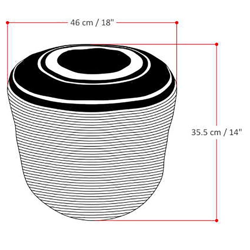 Simpli Home Serena Boho Round Braided Pouf in Natural Cotton