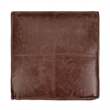 Simpli Home Sheffield Boho Square Pouf in Brown Genuine Leather