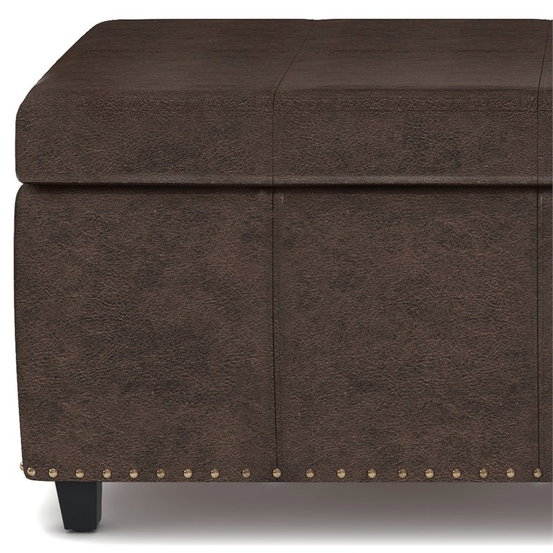 Simpli Home Kingsley Faux Leather Bedroom Bench With Storage In - Leather Bedroom Bench Storage Simpli Home Kingsley Faux Leather Bedroom Bench With Storage In - Leather Bedroom Bench Storage