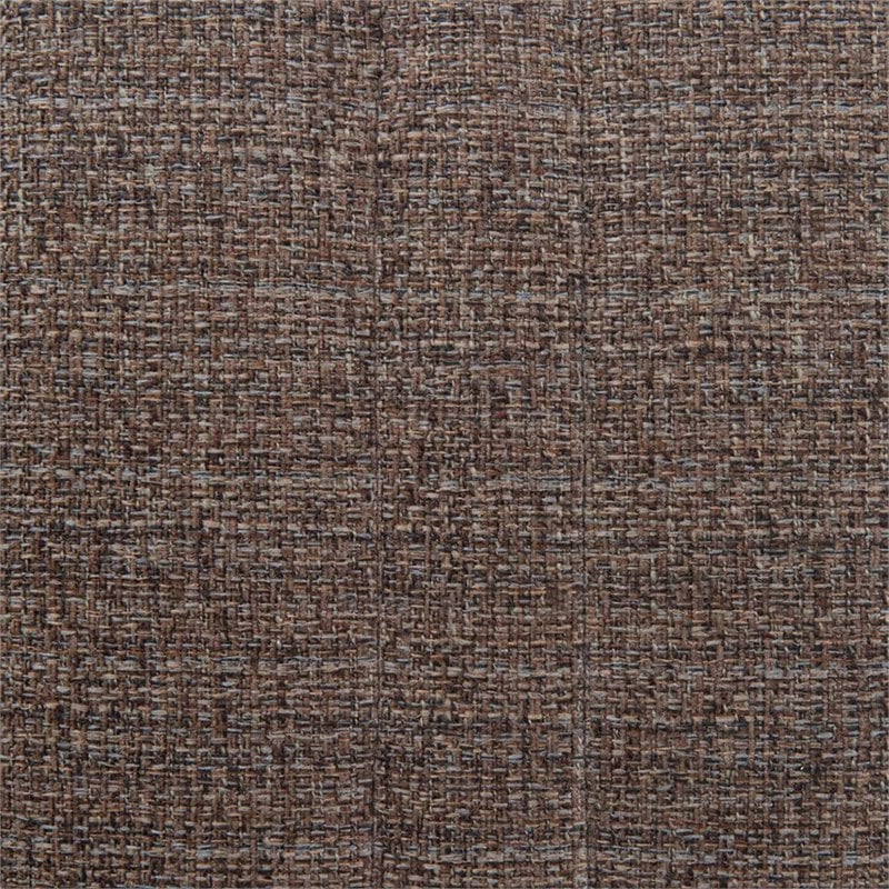 Simpli Home Rockwood Square Tweed Fabric Storage Ottoman With Tray in Mink Brown
