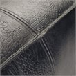 Simpli Home Bowen Boho Square Pouf in Black Genuine Leather