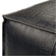 Simpli Home Bowen Boho Square Pouf in Black Genuine Leather