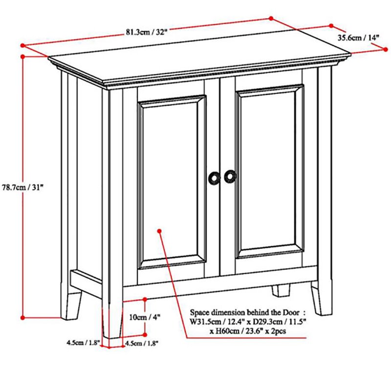 Simpli Home Amherst Solid Wood 32