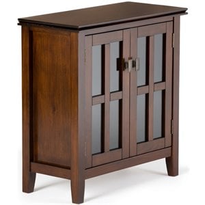 Simpli Home Artisan Wood 30&quot Transitional Low Cabinet in Russet Brown
