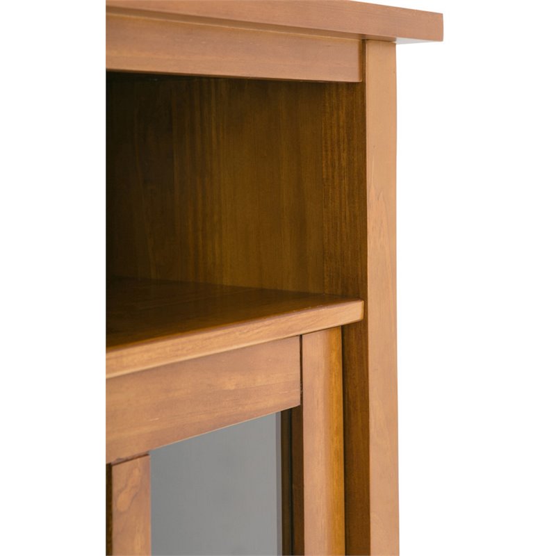 Simpli Home Warm Shaker Solid Wood Medium Storage Media Cabinet In Golden Brown Axcrwsh15 Lgb