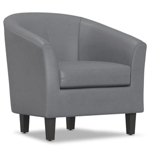 Simpli Home Austin 30 &quot Contemporary Tub Chair in Stone Gray Faux Leather