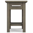 Simpli Home Kitchener Solid Wood Narrow End Table with Storage in Farmhouse Gray