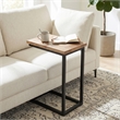 Simpli Home Skyler Modern Solid Wood C-Shape End Table in Natural and Black