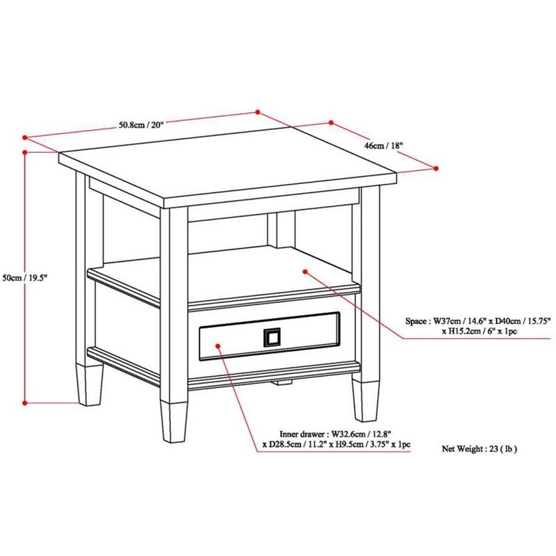 Simpli Home Warm Shaker Wood 20
