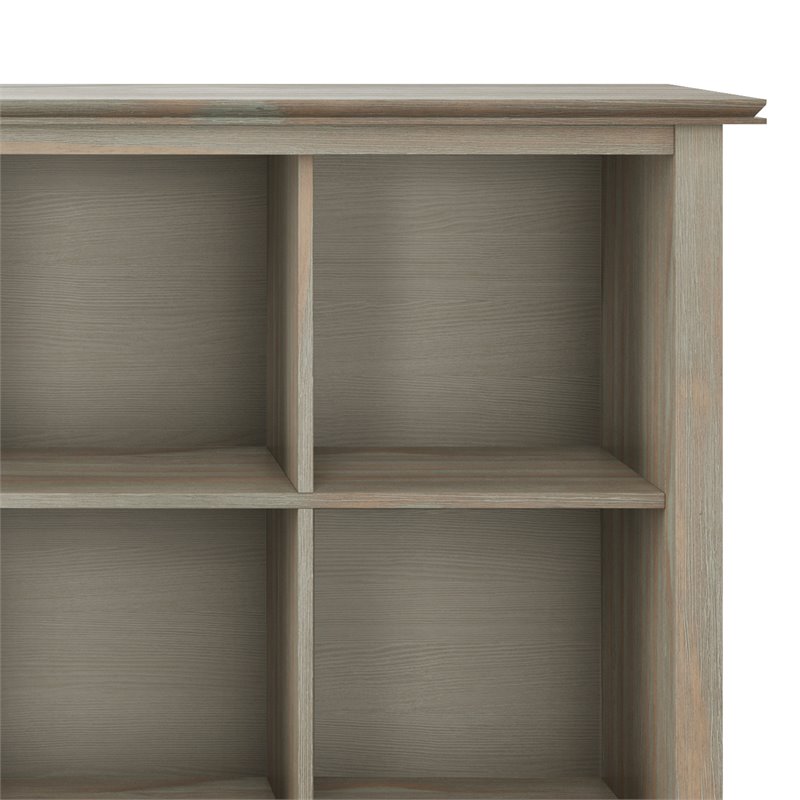 Simpli Home Artisan 8 Cubby Contemporary Solid Wood Bookcase in