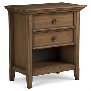Simpli Home Amherst Transitional Solid Wood Nightstand in Natural Aged Brown