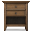 Amherst 24 inch Wide Solid Wood Transitional Bedside Table in Rustic Natural Aged Brown