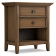 Amherst 24 inch Wide Solid Wood Transitional Bedside Table in Rustic Natural Aged Brown