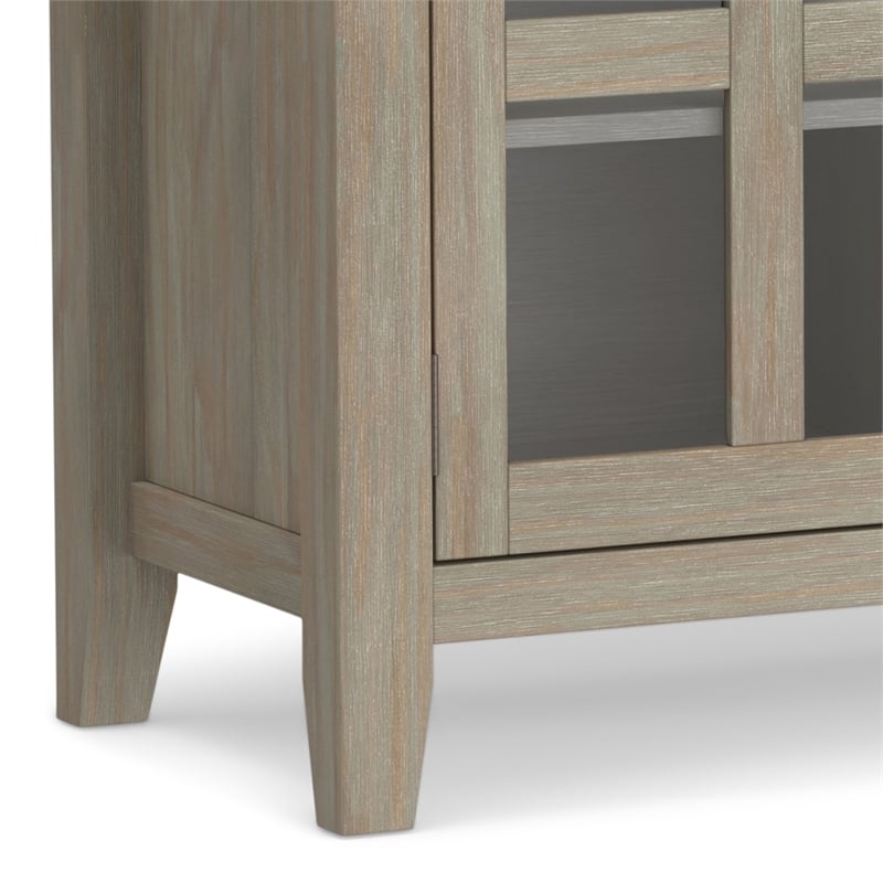 Artisan 60 inch Wide Solid Wood Transitional Sideboard Buffet in Distressed Gray