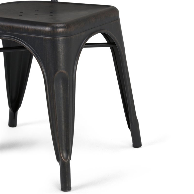 Simpli Home Fletcher V Solid Wood 7 Piece Watkins Dining Set in Black