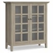 Acadian 39 inch Wide Solid Wood Transitional Storage Cabinet in Distressed Gray