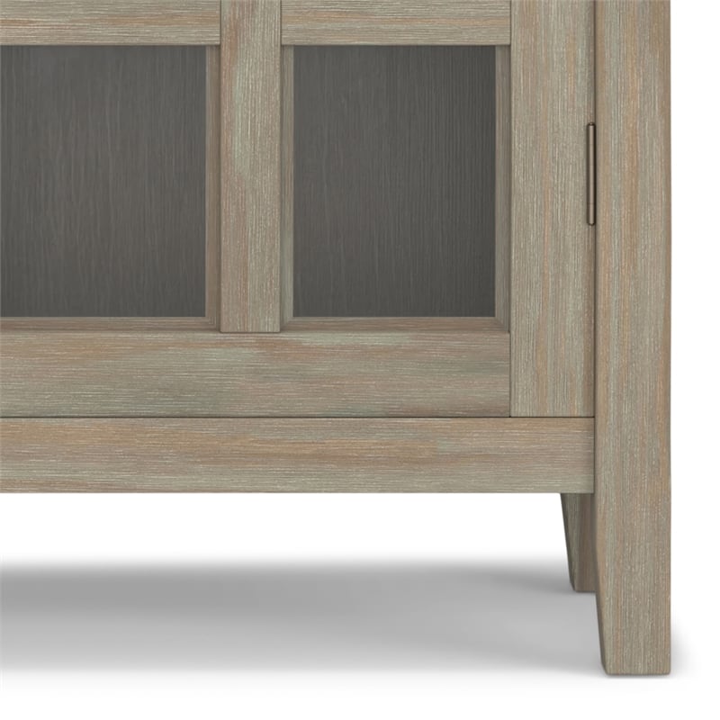 Acadian 39 inch Wide Solid Wood Transitional Storage Cabinet in Distressed Gray