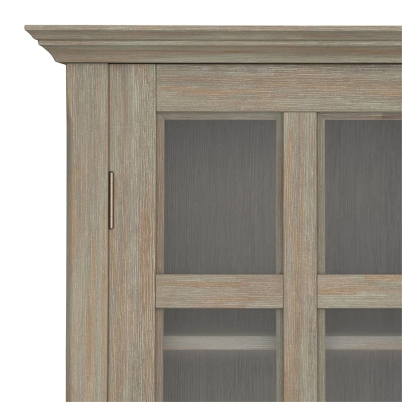 Acadian 39 inch Wide Solid Wood Transitional Storage Cabinet in Distressed Gray