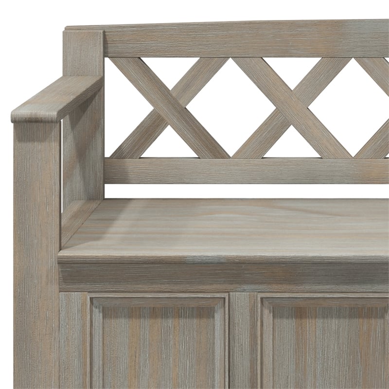 Amherst 48 inch Wide Solid Wood Transitional Entryway Bench in Distressed Gray