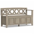 Amherst 48 inch Wide Solid Wood Transitional Entryway Bench in Distressed Gray