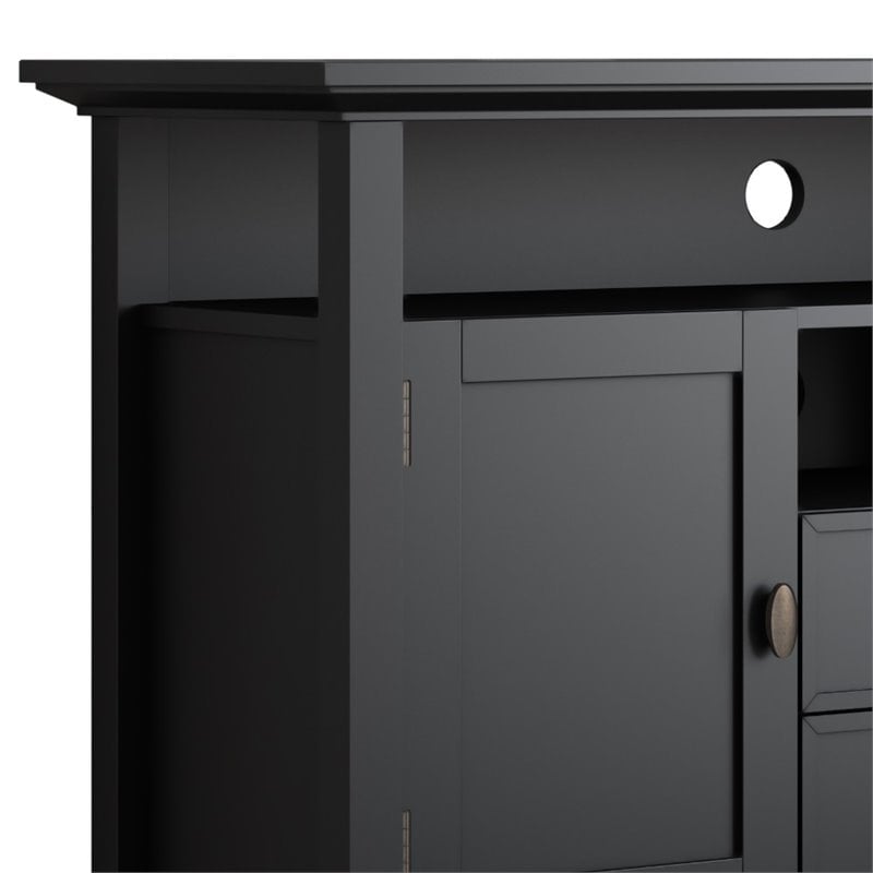 Simpli Home Redmond Wood 54 Transitional Tv Media Stand In Black For Tvs Up To 60 Cymax Business