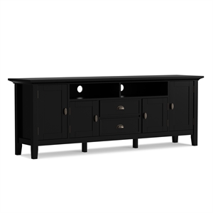 Redmond Wood 72&quot Transitional TV Media Stand in Black For TVs up to 80&quot