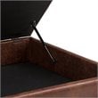 Simpli Home Owen Faux Air Leather Square Coffee Table Ottoman in Saddle Brown