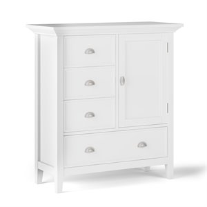 Simpli Home Redmond Solid Wood 39 &quot Transitional Medium Storage Cabinet in White