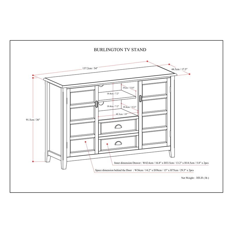 Simpli Home Burlington Wood 54