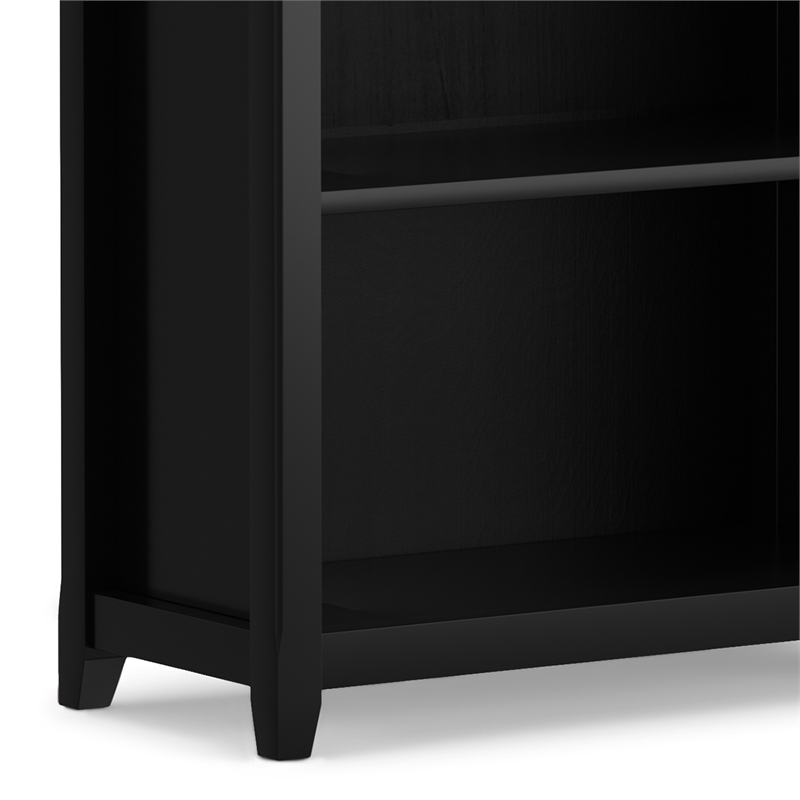 Amherst 30 inch Wide Solid Wood Transitional 5 Shelf Bookcase in Black