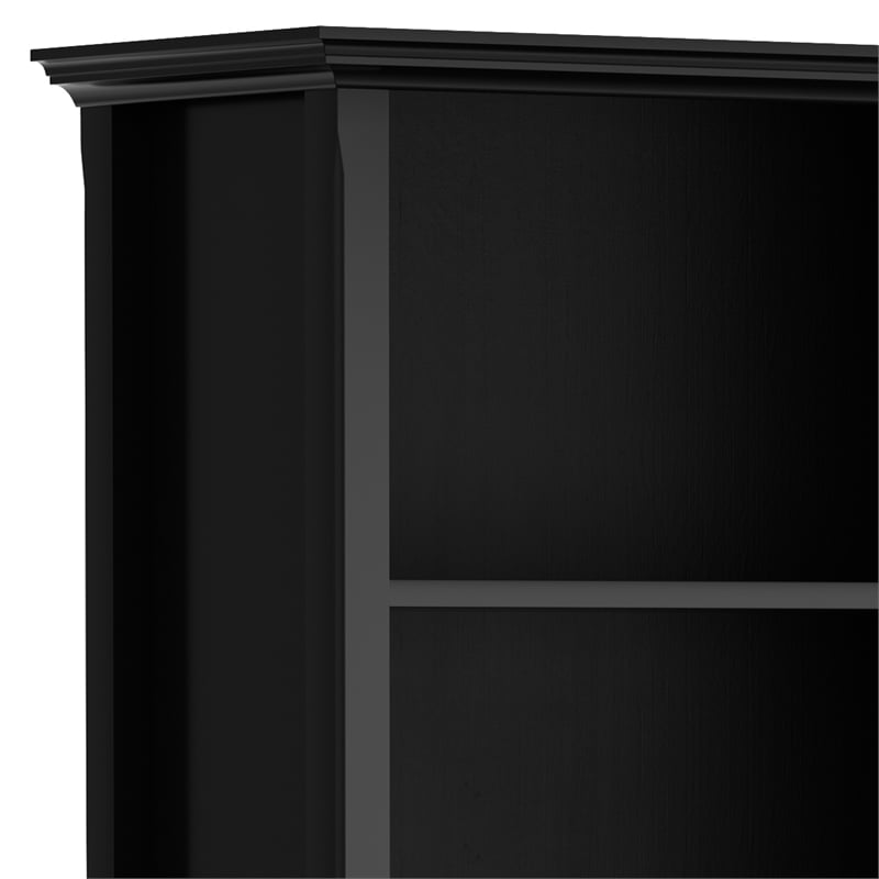 Amherst 30 inch Wide Solid Wood Transitional 5 Shelf Bookcase in Black