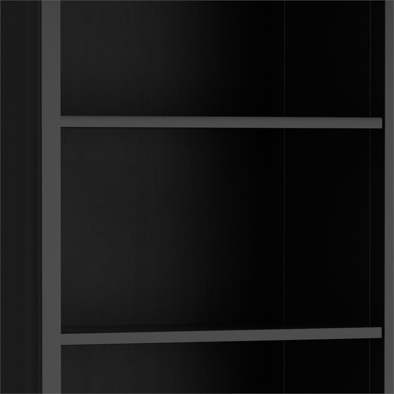 Amherst 30 inch Wide Solid Wood Transitional 5 Shelf Bookcase in Black